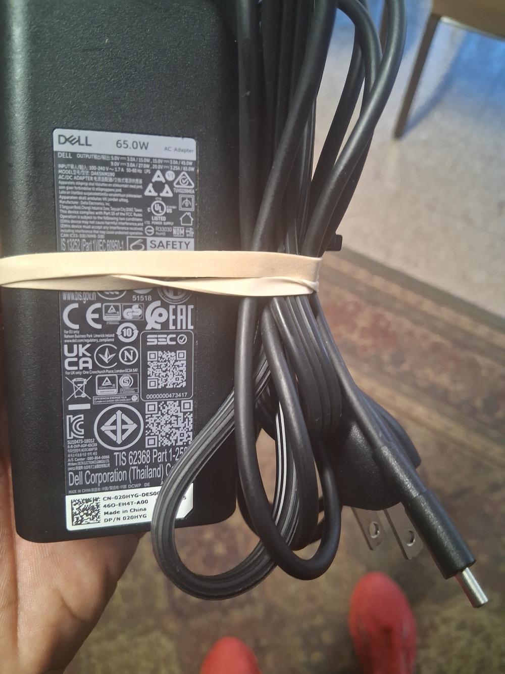 New Dell Original USB Ac Adapter, 65W, 19.5V Powercord